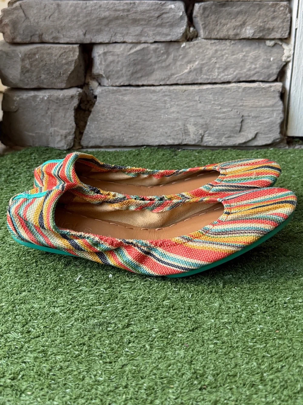 Tieks By Gabrieli Sunset Stripe Vegan Vibrant Multicolor Women’s Ballet Flats